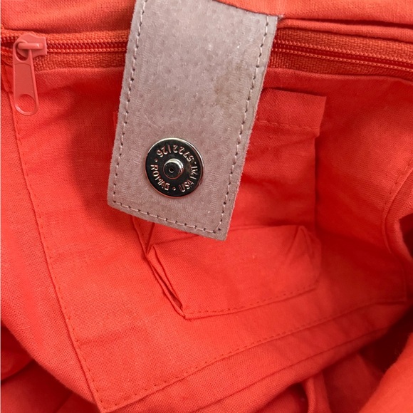 Orange Ombré Woven Handbag with Wicker Handles - Picture 2 of 2